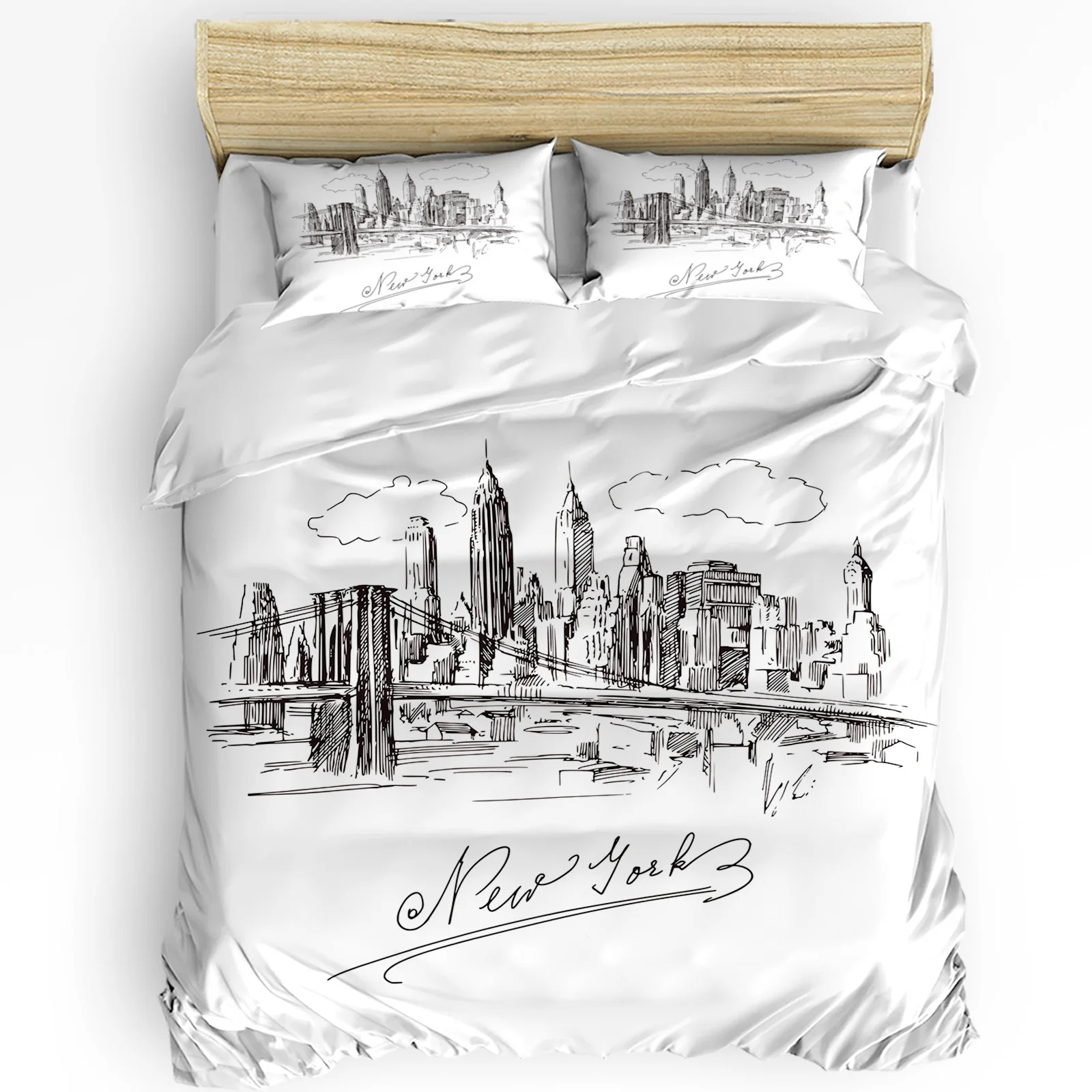 Home Textiles New York - طقم أغطية سرير نيو يورك سكيتش