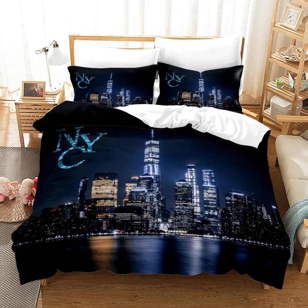 Home Textiles New York - نيويورك مدينة ليلة عرض طقم سرير