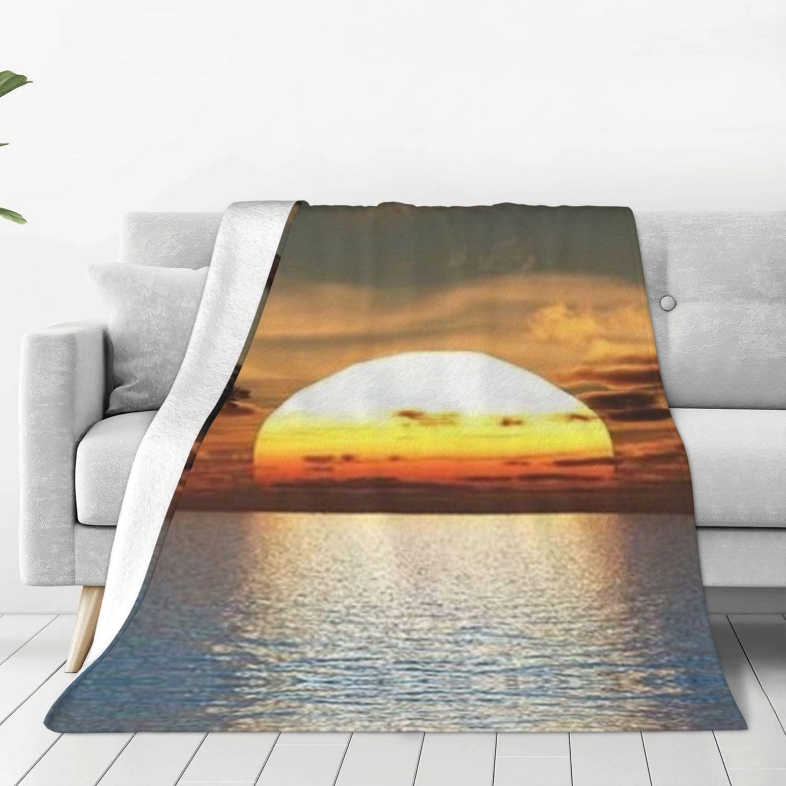 Sunrise Home Textiles & Apparel - الاستوائية المحيط شروق الشمس بطانية مطبوعة