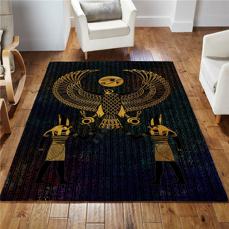 Home Textiles Egypt - سجادة بتصميم عين حورس المصرية وأنوبيس