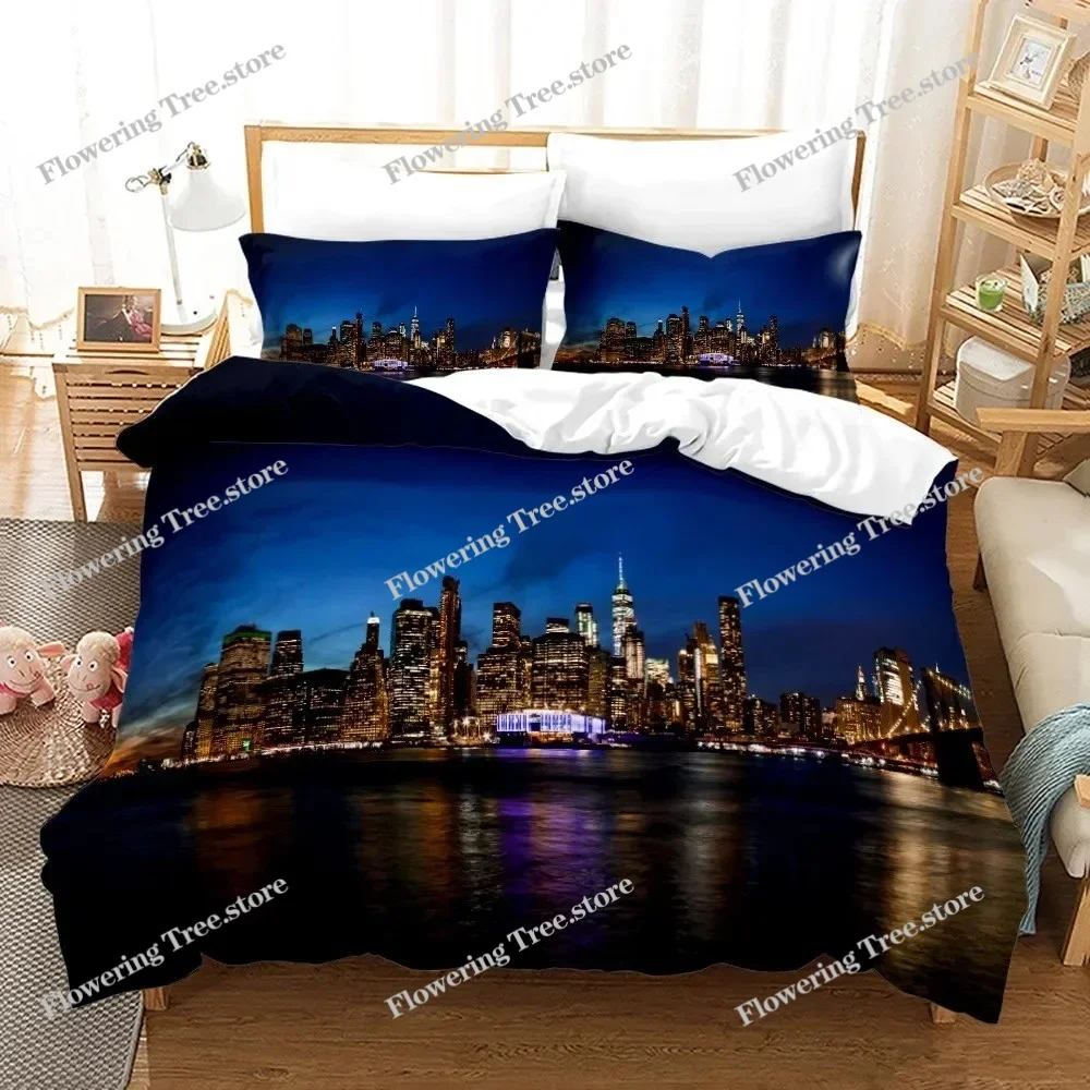 طقم أغطية سرير بتصميم منظر ليل - مراجعة Home Textiles New York وسعره