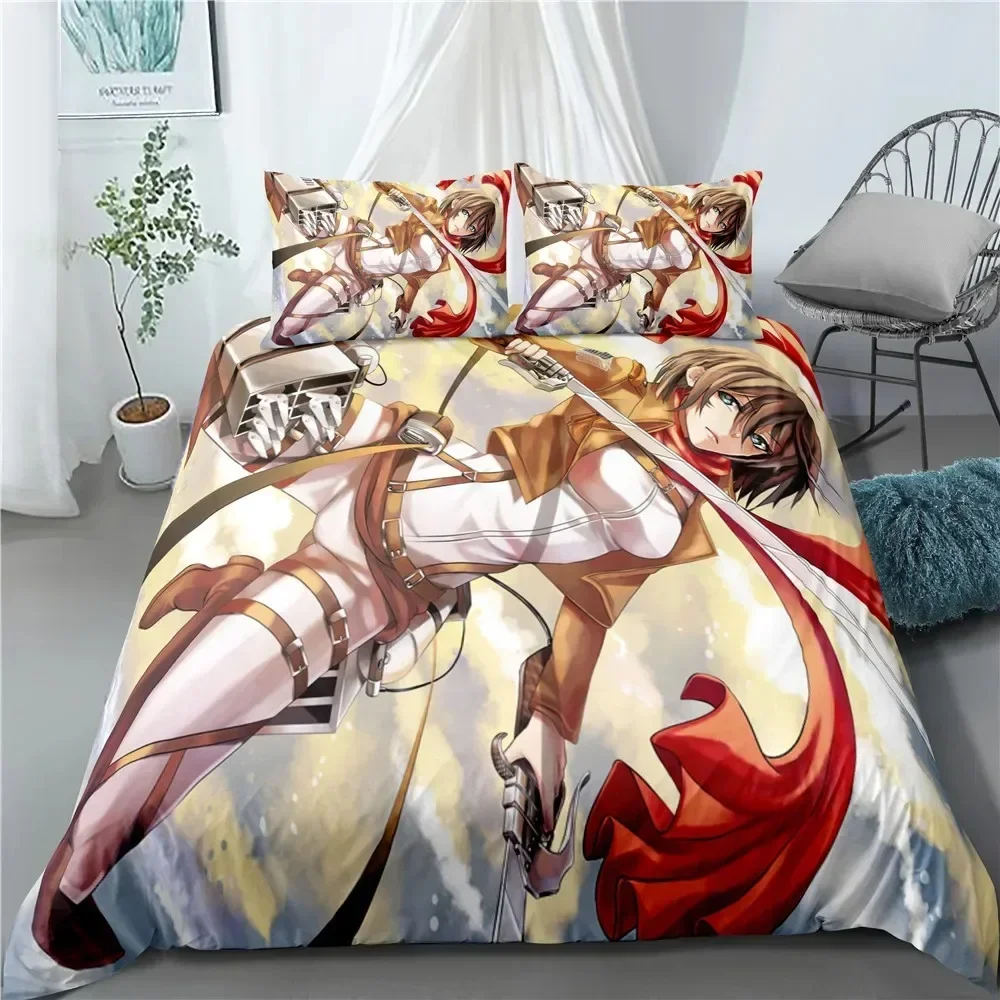 طقم مفروشات سرير أنيمي أتاك أو - مراجعة Home Textiles Classic Fashion وسعره