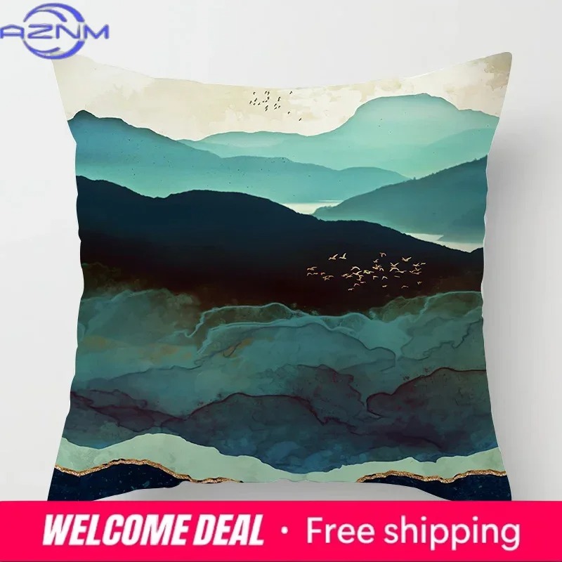 غطاء وسادة معدني بتصميم جبال ن - مراجعة Sunrise Home Textiles & Apparel وسعره