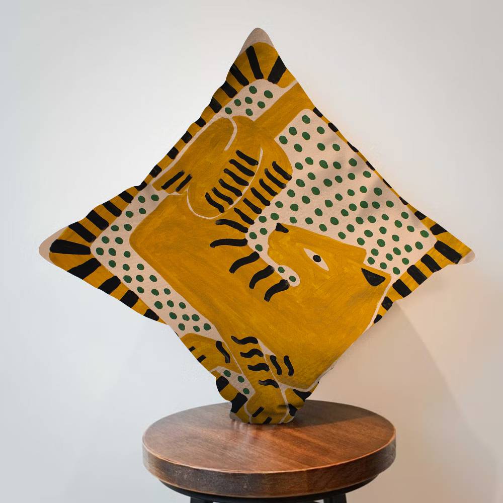غطاء وسادة بتصميم نمر وفهد ملو - مراجعة Home Textiles Egypt وسعره