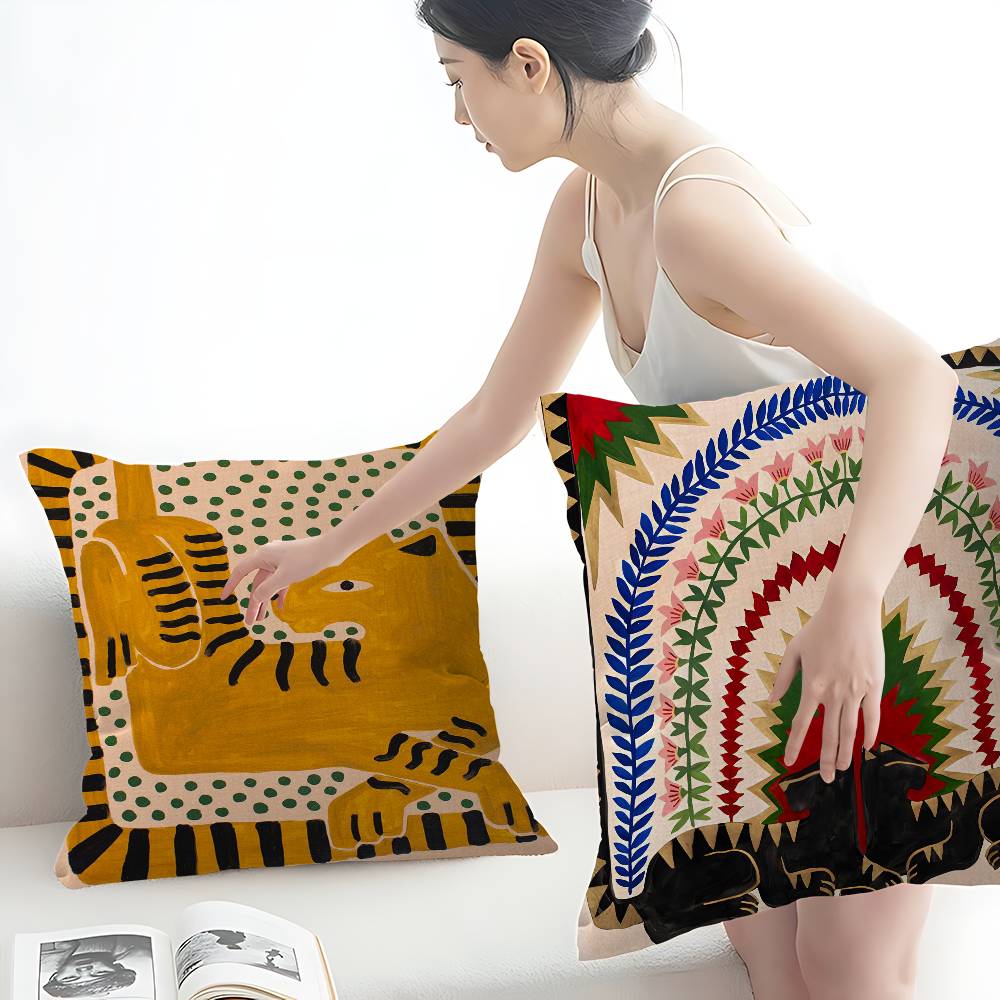 غطاء وسادة بتصميم نمر وفهد ملو - مراجعة Home Textiles Egypt وسعره