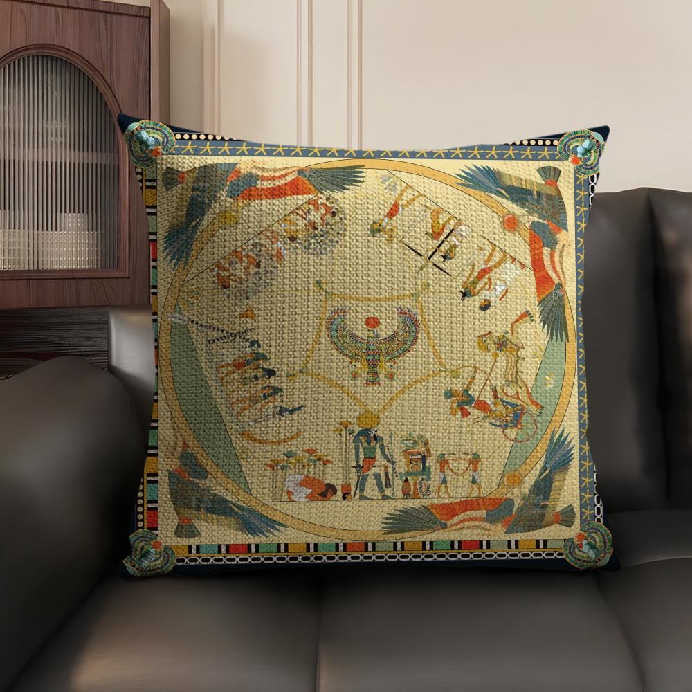 مصر فرعون نمط كيس وسادة الكتان - مراجعة Home Textiles Egypt وسعره