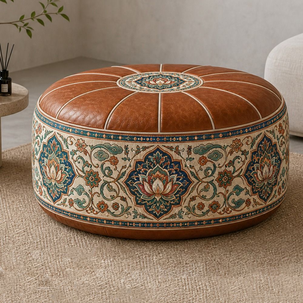مسند قدم جديد من الجلد الصناعي - مراجعة Floor Cushion Pouf وسعره