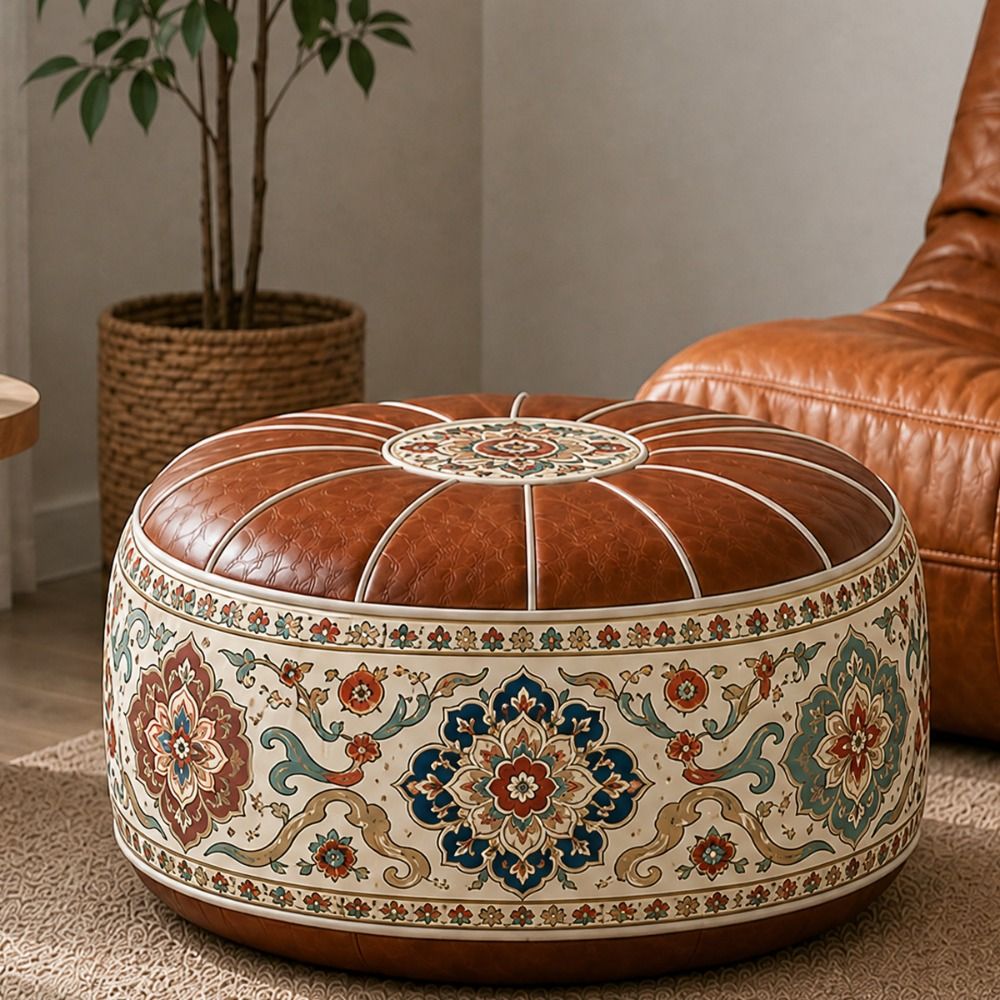 مسند قدم جديد من الجلد الصناعي - مراجعة Floor Cushion Pouf وسعره
