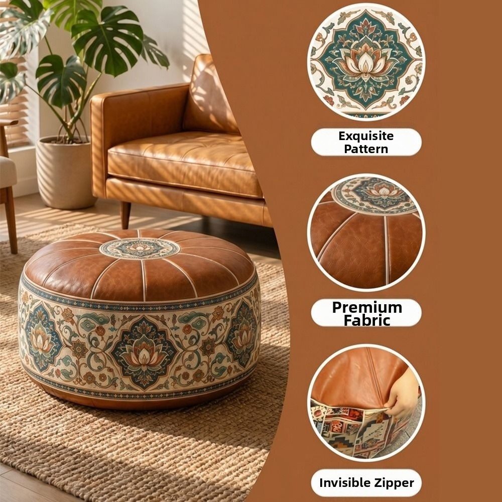 مسند قدم جديد من الجلد الصناعي - مراجعة Floor Cushion Pouf وسعره