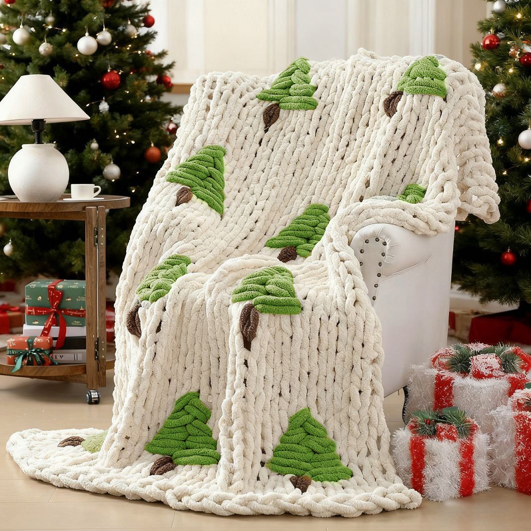 بطانية محبوكة يدويًا للسرير بت - مراجعة Throw Blanket Chunky Knit وسعره