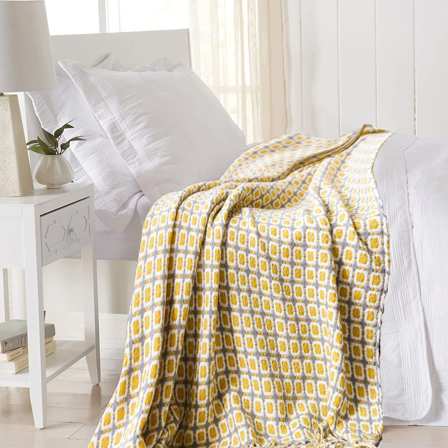 الخردل الأصفر الشمال محبوك رمي - مراجعة Throw Blanket Chunky Knit وسعره