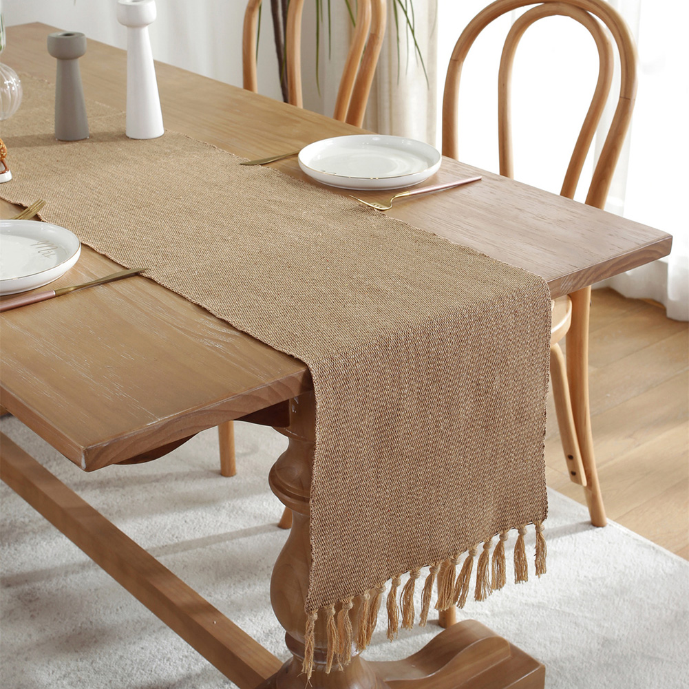 مفرش طاولة من الكتان القطني ال - مراجعة Home Textiles Today News وسعره
