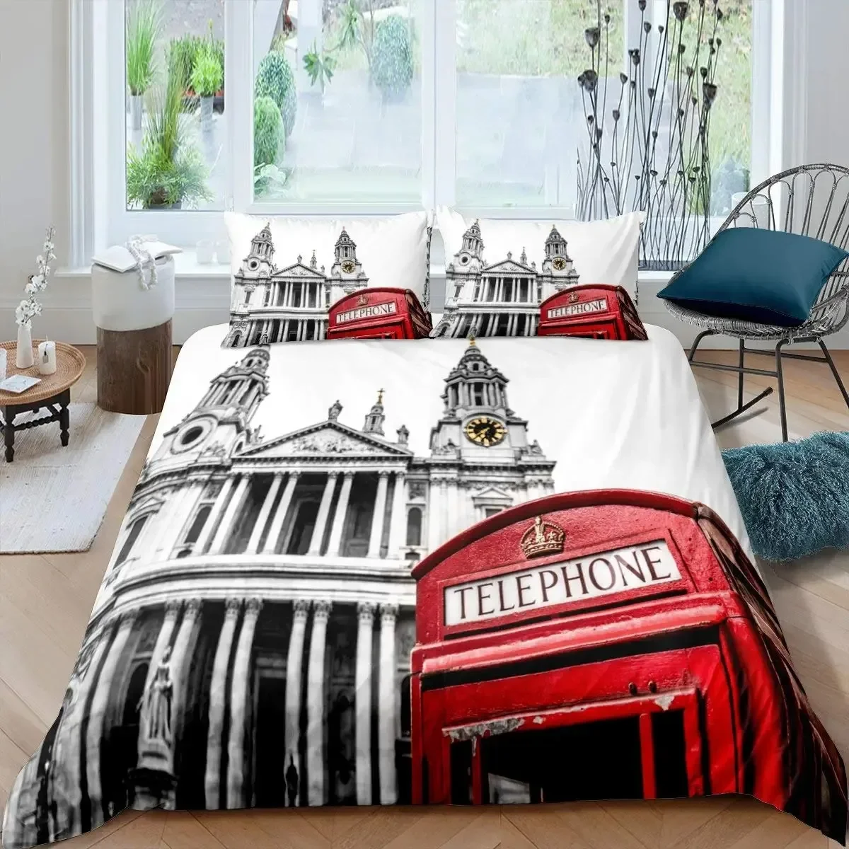 لندن كشك الهاتف بيغ بن غطاء لح - مراجعة Home Textiles London وسعره