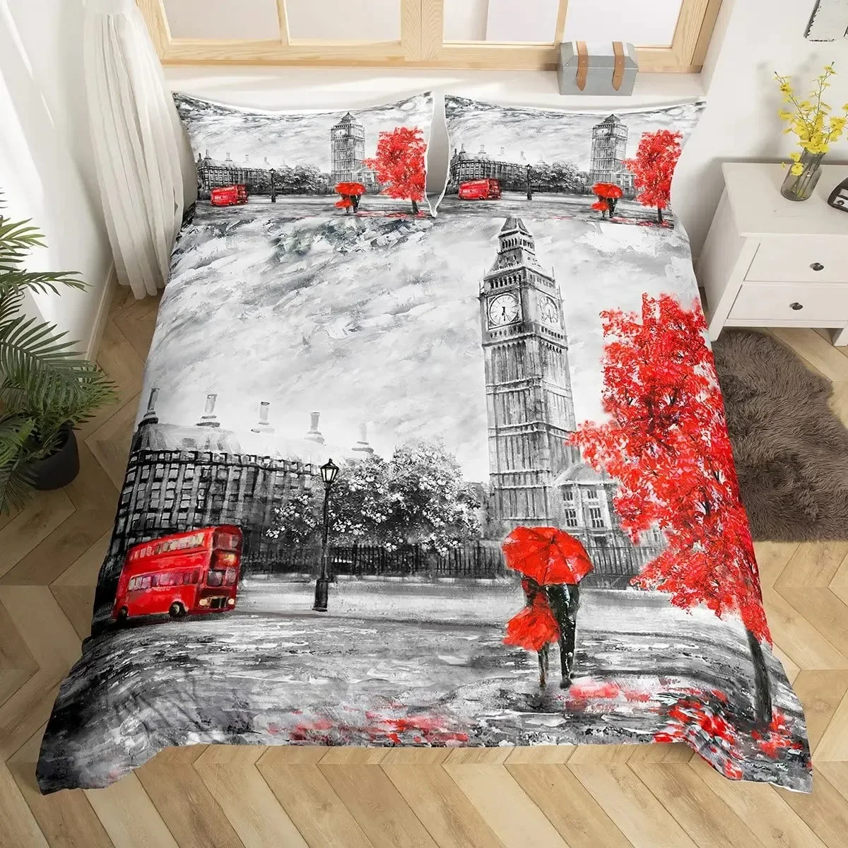 لندن كشك الهاتف بيغ بن غطاء لح - مراجعة Home Textiles London وسعره