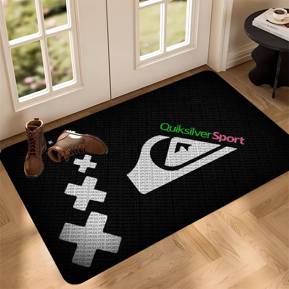 Q-QuiksilverS شعار الكلمة حصير - مراجعة Home Textiles Logo وسعره