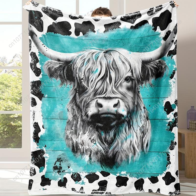 بطانية صوف من الفلانيل البقرة  - مراجعة Throw Blanket Chunky Knit وسعره