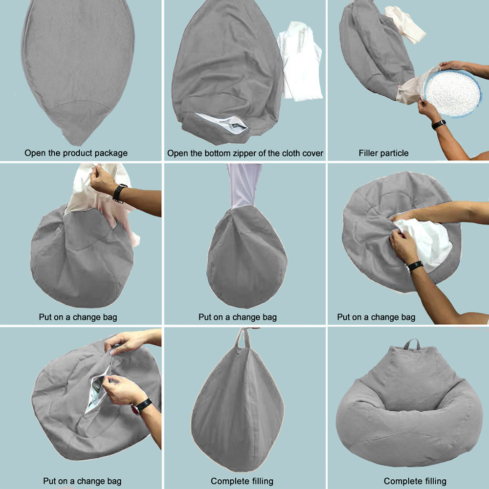 غطاء أرائك كسول كراسي بدون حشو - مراجعة Floor Cushion Pouf وسعره