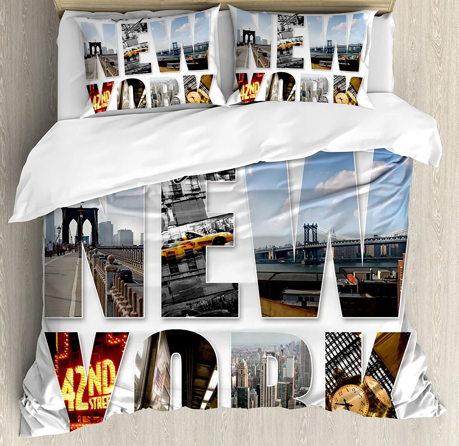 3 قطعة طقم سرير رمادي مدينة ني - مراجعة Home Textiles New York وسعره