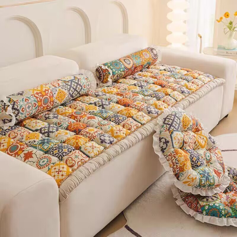 غطاء أريكة قطني سميك مضاد للان - مراجعة Floor Cushion Pouf وسعره